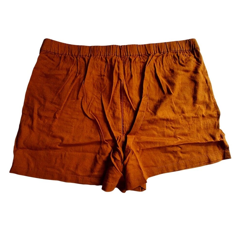 J.Crew Womens Rust Orange Linen Blend Shorts Size 2X Summer Casual Lightweight - Picture 2 of 12